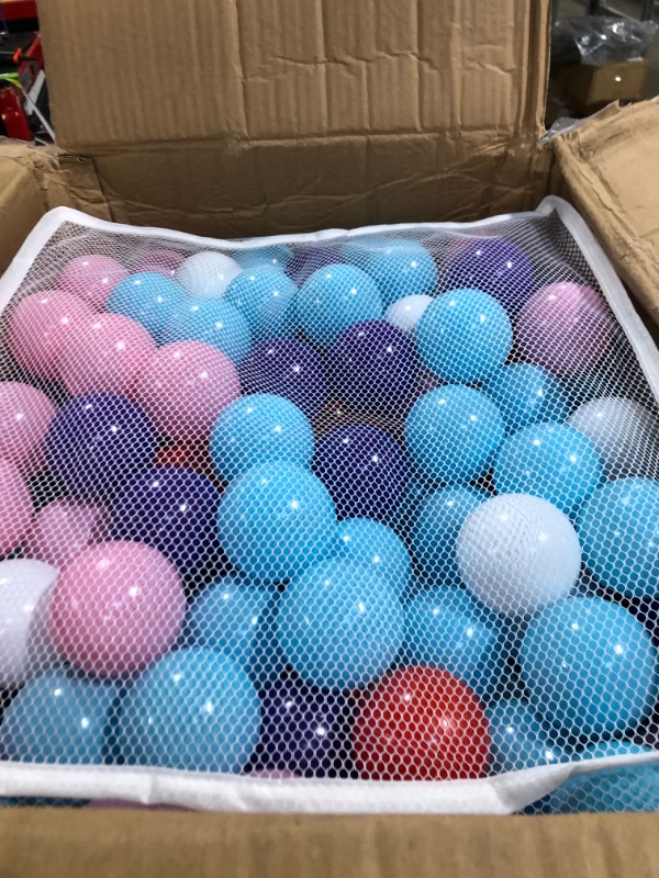 Photo 3 of Click N Play Ball Pit Balls for Kids, Plastic Refill 2.3 Inch Balls, 400 Pack, 5 Pastel Colors, Phthalate and BPA Free, Includes