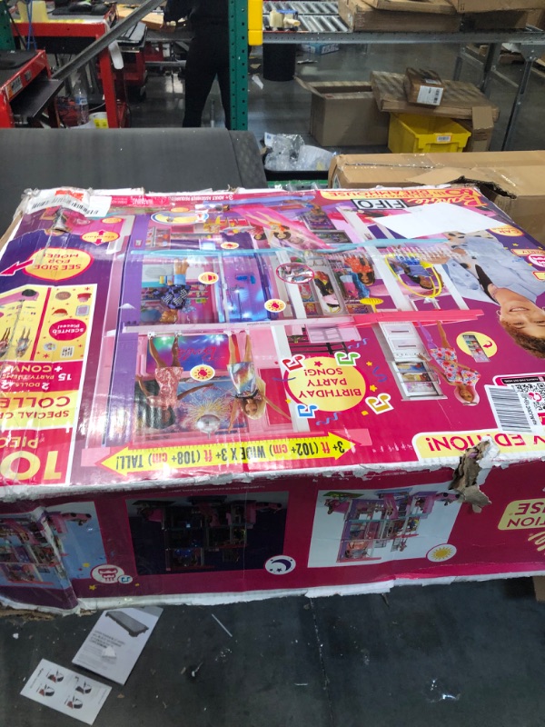 Photo 2 of Barbie 60th Celebration DreamHouse Playset (3.75 ft) with 2 Exclusive Dolls, Car, Pool, Slide, Elevator, Lights & Sounds, 100+ Pieces, 3 Year Olds & Up