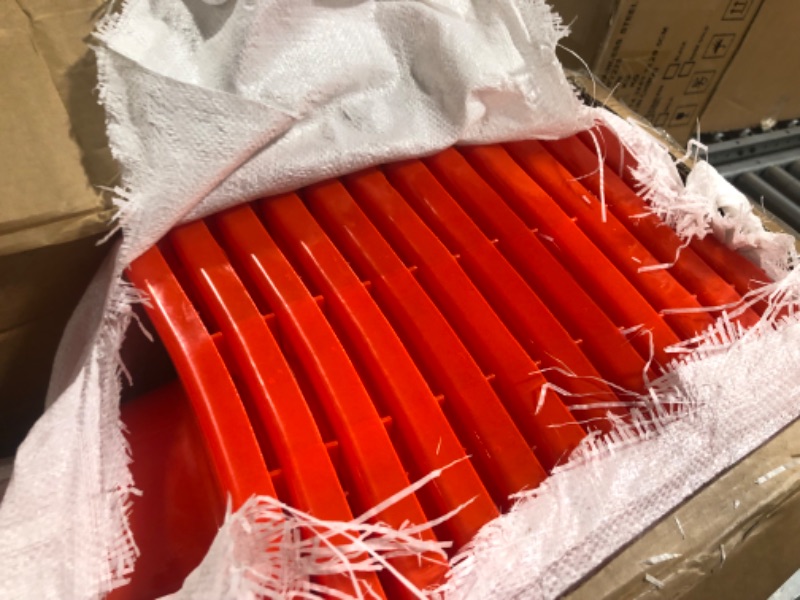 Photo 3 of [ 12 Pack ] 28" Traffic Cones PVC Safety Road Parking Cones Weighted Hazard Cones Construction Cones for Traffic Fluorescent Orange w/4" w/6" Reflective Strips Collar
