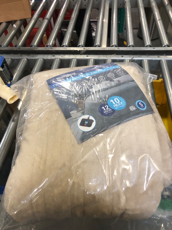 Photo 1 of **USED** Westinghouse Electric Blanket Twin Size, Super Cozy Soft Flannel 62" x 84" Heated Blanket with 10 Fast Heating Levels & 1-12 Auto-Off, Machine Washable, ETL&FCC Certification, Beige Twin 62*84" Beige