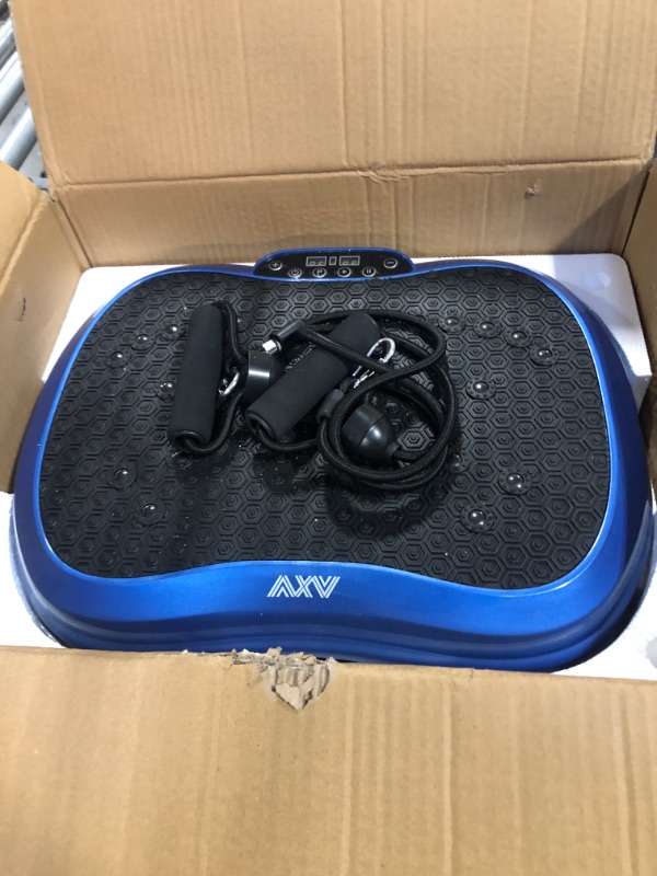 Photo 3 of AXV Vibration Plate Exercise Machine Whole Body Workout Vibrate Fitness Platform Lymphatic Drainage Machine for Weight Loss Shaping Toning Wellness Home Gyms Workout MINI-BLUE