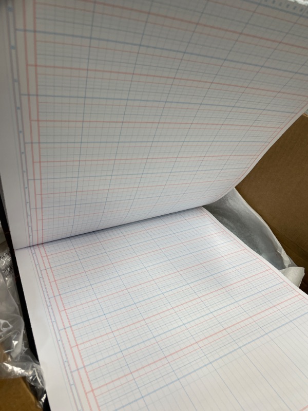 Photo 1 of Boorum & Pease Series Columnar Book, 6 Column, 150 Page, Black/Red (1602 1/2-150-6)