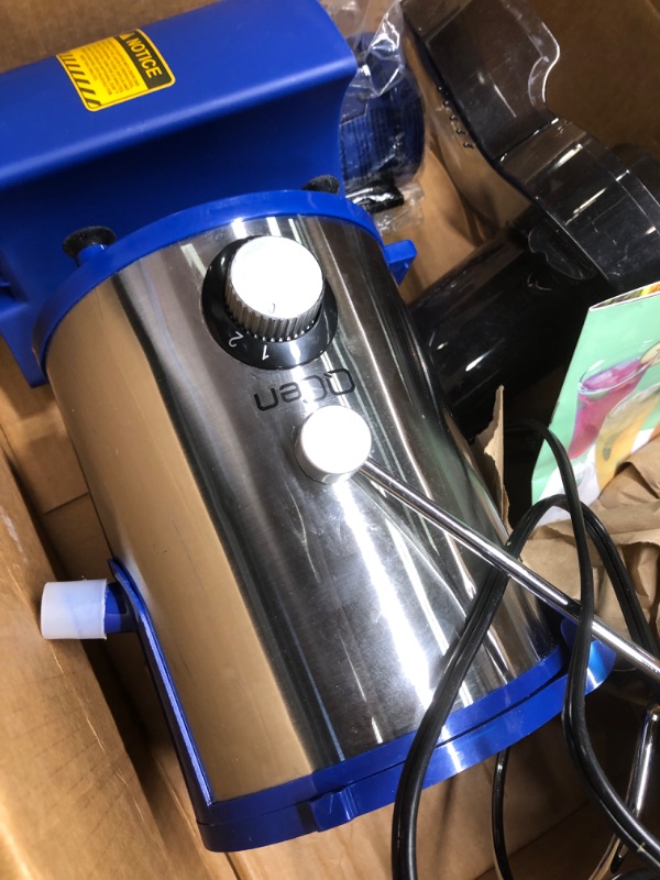 Photo 5 of **FOR PARTS** Juicer Machine, 500W Centrifugal Juicer Extractor with Wide Mouth 3” Feed Chute for Fruit Vegetable, Easy to Clean, Stainless Steel, BPA-free (Blue)