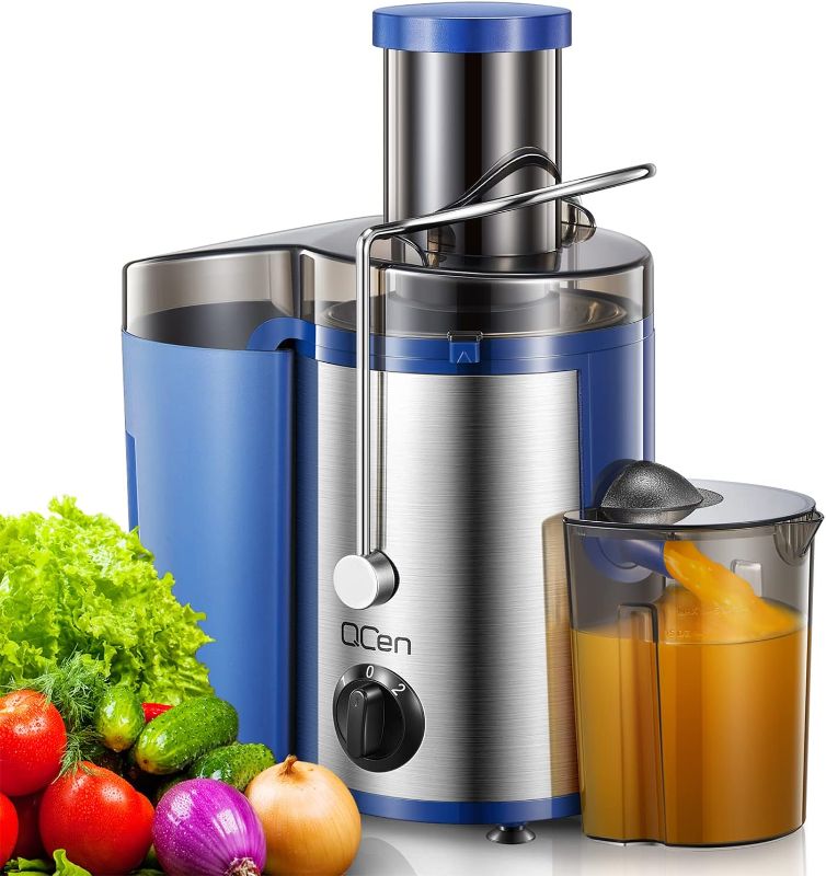 Photo 1 of **FOR PARTS** Juicer Machine, 500W Centrifugal Juicer Extractor with Wide Mouth 3” Feed Chute for Fruit Vegetable, Easy to Clean, Stainless Steel, BPA-free (Blue)