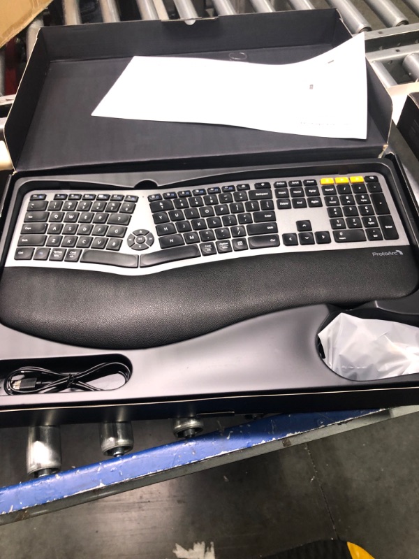 Photo 2 of Ergonomic Wireless Keyboard Mouse, ProtoArc EKM01 Ergo Bluetooth Keyboard and Mouse Combo, Split Design, Palm Rest, Multi-Device, Rechargeable, Windows/Mac/Android