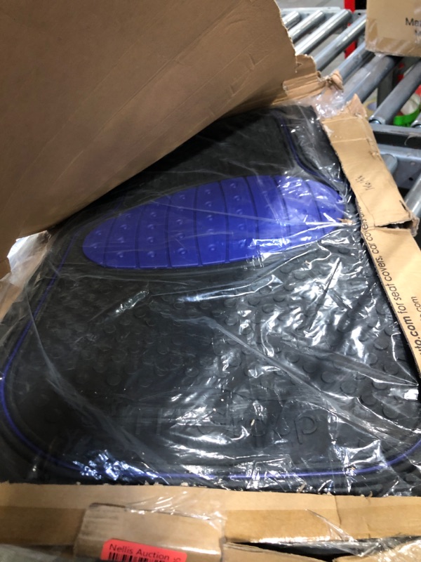 Photo 1 of Automotive Floor Mats Blue Climaproof for All Weather Protection Universal Fit Heavy Duty Rubber fits Most Cars, SUVs, and Trucks (Full Set Trim to Fit) FH Group F11500BLUE