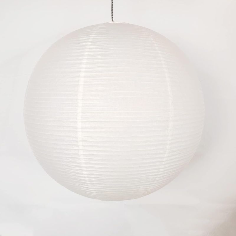 Photo 1 of Henjjras White Round paper lamp shade 50cm(19Inch) Chinses Lantern Pendant Lamp Shade,Large Foldable Lampshade
