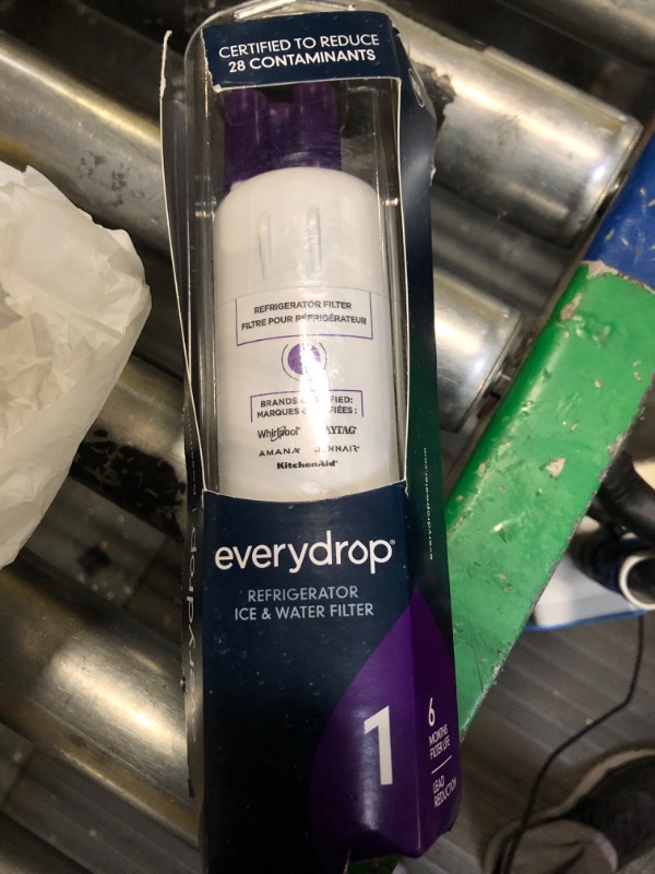 Photo 3 of **USED NO WATER INSIDE** everydrop by Whirlpool Ice and Water Refrigerator Filter 1, EDR1RXD1, Single-Pack , Purple