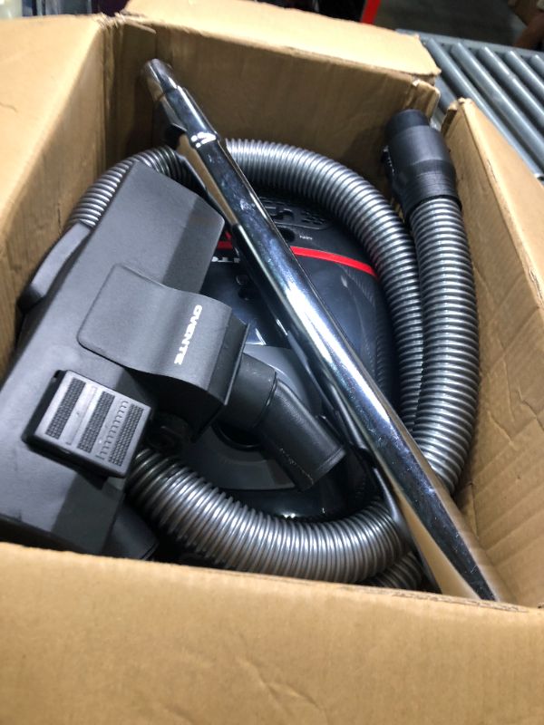 Photo 5 of **USED FOR PARTS** OVENTE Electric Lightweight Canister Vacuum Cleaner with 3 Cleaning Tools for Hard Floor Carpet, Easy Clean & Storage, Bonus of Pack of 4 Dust Bags and 1 Filter, Black ST1600B + ACPST16041 Black Canister Vacuum + 4 dust bag and 1 Filter