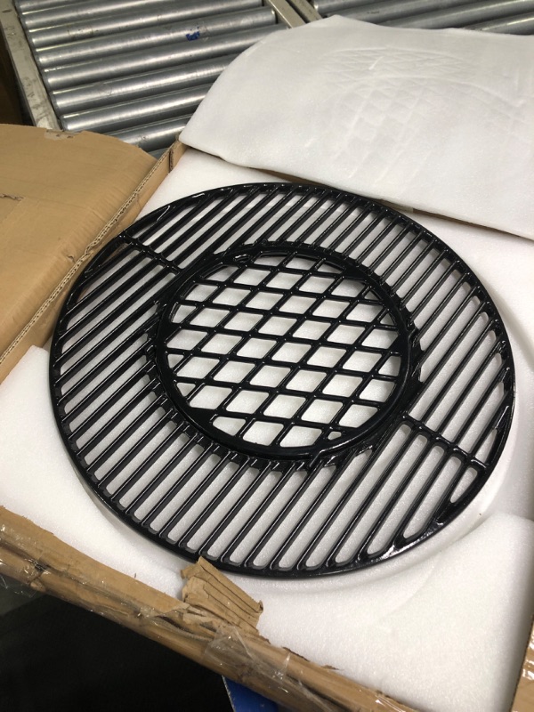 Photo 3 of  21.5 Inch Non-Stick Polished Porcelain Coated Grill Grates for Weber Original Kettle Premium 22 Inch Charcoal Grill, 22" Weber Performer Premium, Deluxe Charcoal Grill, 22'' Smokers