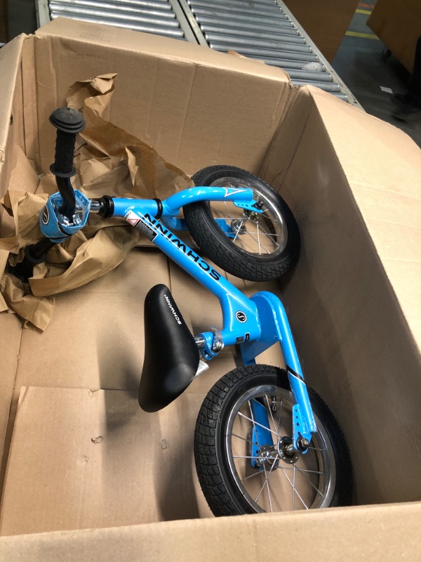 Photo 3 of ** scratched*** Schwinn Balance Toddler Bike, Boys and Girls, Fits Kids 28 to 38-Inches Tall, Beginner Rider Training, 12-Inch Wheels, Foot-to-Floor Frame Design Balance Blue