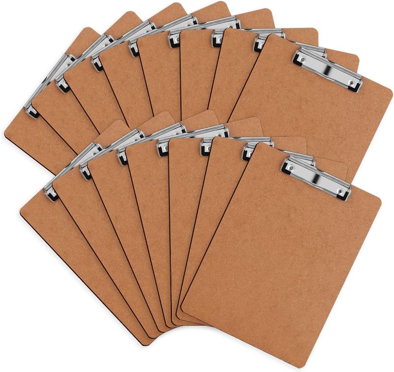 Photo 1 of Clipboard, HERKKA 15 Pack Hardboard Office Clipboards Standard A4 Letter Size Clipboard with Low Profile Clip , Size 12.5 x 9 Inch 15pack