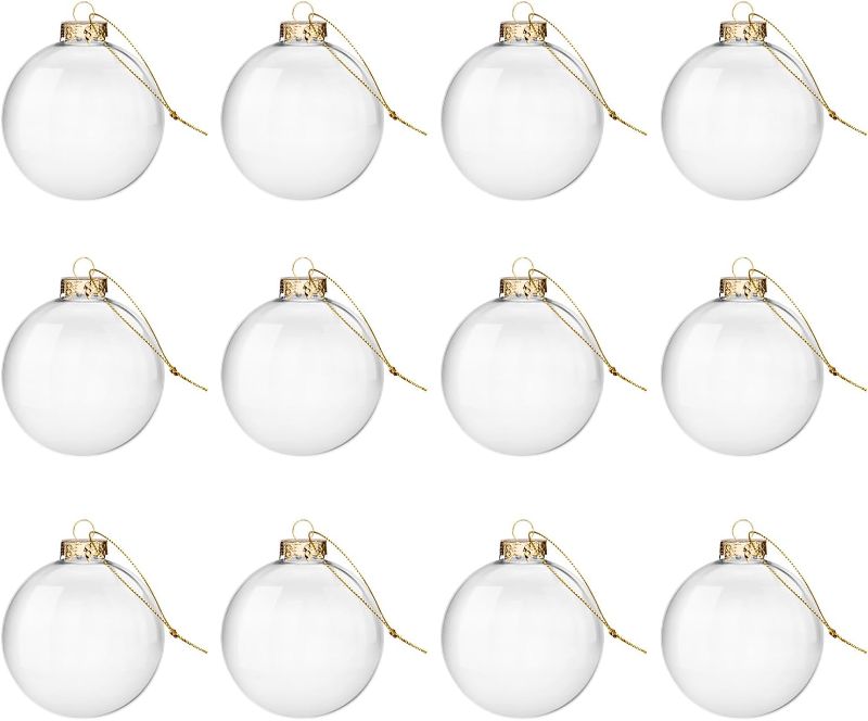 Photo 1 of 18 pcs Clear Glass Ball Ornaments, Clear Glass Ornaments for Crafts Fillable (2.36”)?Small Hanging Ornaments Christmas Tree Decor Holiday Decorative Craft Tree Ornaments
