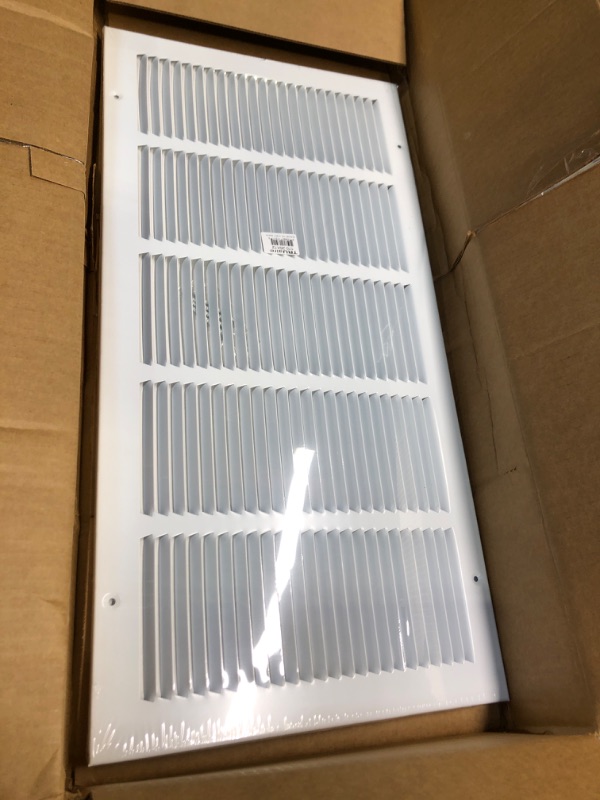 Photo 2 of 26"w X 12"h Steel Return Air Grilles - Sidewall and Ceiling - HVAC Duct Cover - White [Outer Dimensions: 27.75"w X 13.75"h]