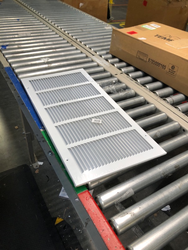 Photo 2 of 26"w X 12"h Steel Return Air Grilles - Sidewall and Ceiling - HVAC Duct Cover - White [Outer Dimensions: 27.75"w X 13.75"h]