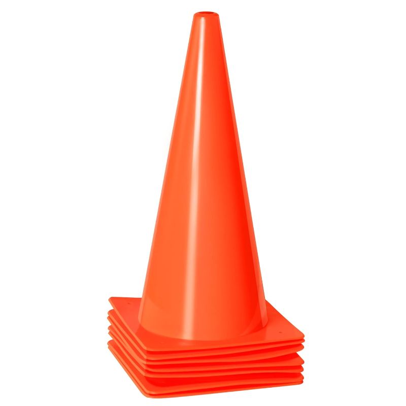 Photo 1 of [7 Pack] Traffic Safety Cones, 15 Inch Orange Parking Cones Training Cones, Plastic Cones for Indoor/Outdoor Activity & Festive Events
