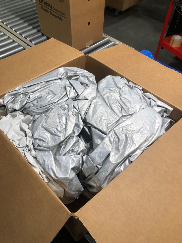 Photo 1 of **USED** Tecoom Hard Shell Truck Car Cover Waterproof UV-Proof Windproof Zipper Design with Strap Buckle Fit for Ford F150 Ram 1500 Chevy Silverado Toyota Tundra GMC Sierra Full Size Truck Length Up to 233" Silver TL: Fit for Full Size Truck Length Up to 