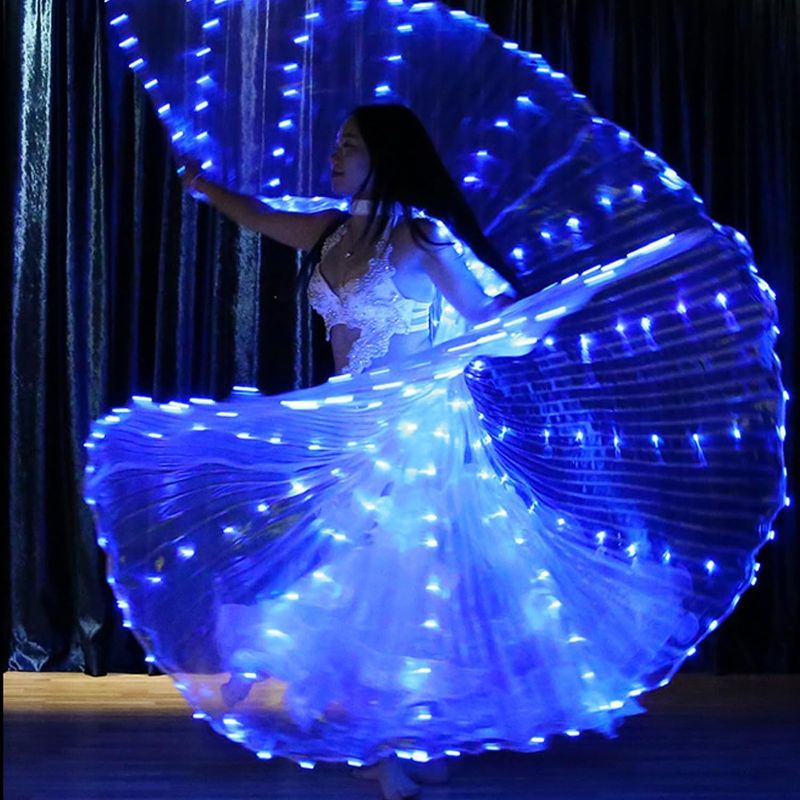 Photo 1 of HOTBEST LED Isis Wings, Belly Dance Wings, Light Up Colorful LED Butterfly Wings, Glow Angel Dance Wings with Telescopic Stick, Adults Child Performance Clothing for Carnival Christmas
