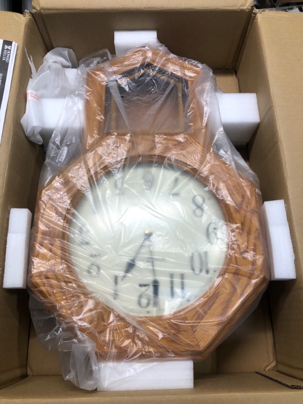 Photo 3 of ***MISSING PENDULUM - FOR PARTS ONLY*** 

Howard Miller Secord Wall-Clocks, Golden Oak
