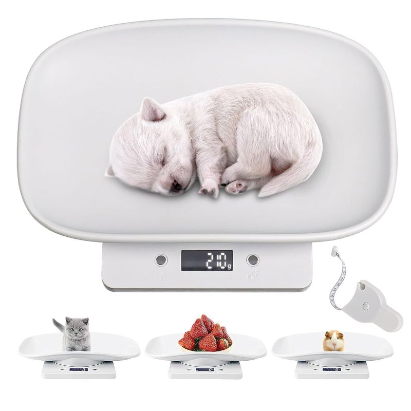 Photo 1 of Digital Small Animals Scales for Weighing with Tape Measure, Puppy Whelping Scale Weigh Your Kitten, Rabbit with High Precision, Multifunction Electronic Baby Scales for Small Dogs Cats Crawl Pet
***stock photo shows a similar item, not exact*** 