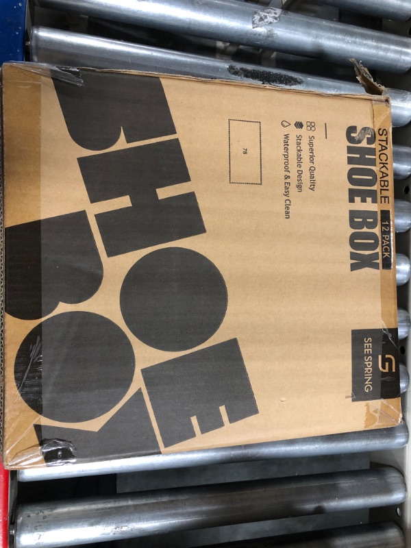 Photo 1 of SEE SPRING 12 Pack Shoe Storage Box, Clear Plastic Stackable Shoe Organizer for Closet, Space Saving Shoe Rack Sneaker Container Bin Holder, Clear, New Version Large Clear