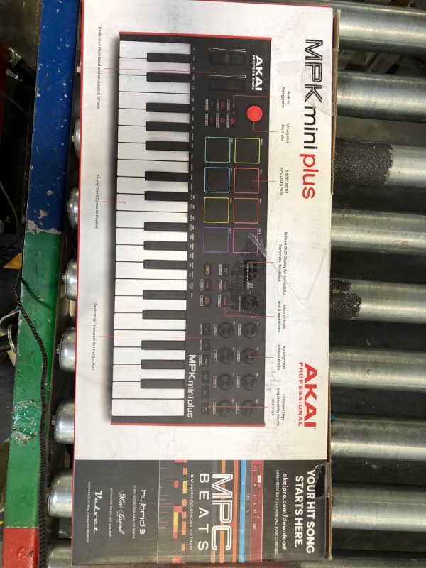 Photo 4 of Akai Professional MPK Mini Plus - USB MIDI Keyboard Controller with 37 Mini Keys, 8 MPC Pads, Sequencer & Focusrite Scarlett Solo 3rd Gen USB Audio Interface, for the Guitarist, Vocalist Plus MPK Mini + Audio Interface*****KEYBOARD ONLY