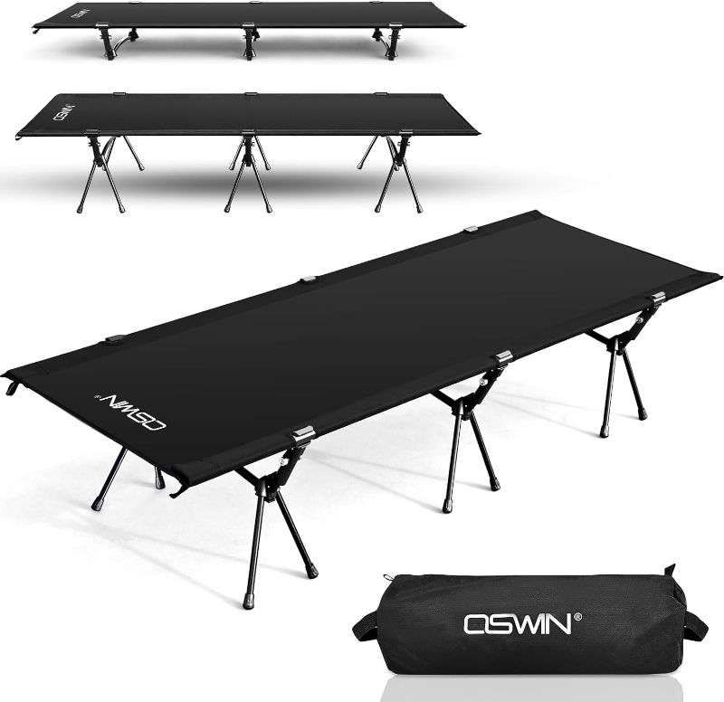 Photo 1 of Adult Backcountry Camping cot with Leg Extension, Folding cots for Camping, Ultralight Folding Backpacking cot, Support 330-pound, Portable Sleeping cot, Tent,Outdoor Hiking,RV,Beach?Black?
