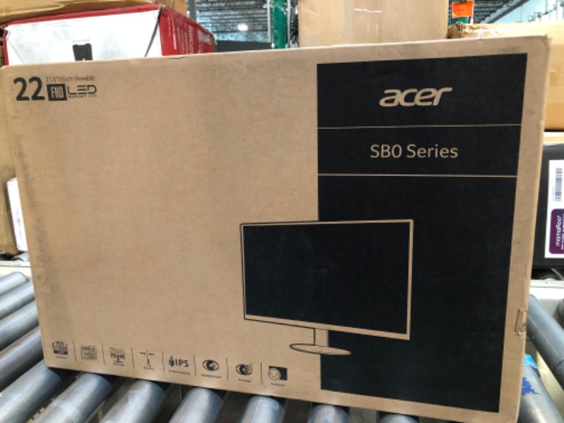 Photo 2 of Acer 21.5 Inch Full HD (1920 x 1080) IPS Ultra-Thin Zero Frame Computer Monitor (HDMI & VGA Port), SB220Q bi 21.5-inch FHD Monitor***SEALED