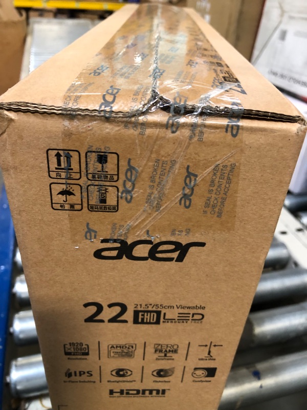 Photo 4 of Acer 21.5 Inch Full HD (1920 x 1080) IPS Ultra-Thin Zero Frame Computer Monitor (HDMI & VGA Port), SB220Q bi 21.5-inch FHD Monitor***SEALED