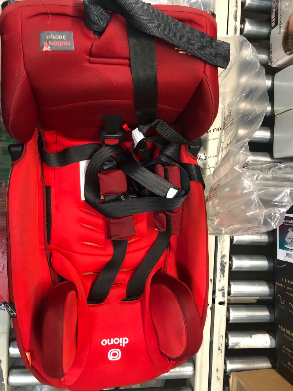 Photo 2 of Diono Radian 3R, 3-in-1 Convertible Car Seat, Rear Facing & Forward Facing, 10 Years 1 Car Seat, Slim Fit 3 Across, Red Cherry Red Cherry Radian 3R Fits 3 Across Car Seat****USED MARKS & STAINS