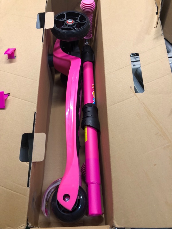 Photo 1 of BELEEV A1 Scooter for Kids Ages 2-8, 3 Wheel Scooter for Toddlers Girls Boys, PU Light-Up Wheels, 4 Adjustable Height, Lean to Steer, Non-Slip Deck, Three Wheel Kick Push Scooter for Children Pink Stem