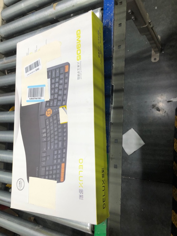 Photo 2 of DeLUX Wireless Ergonomic Keyboard, Ergo Split Keyboard with Palm Rest for Natural Typing, 2.4G and Bluetooth, Full Size and US Layout, Compatible with Windows and Mac OS (GM905-Graphite)