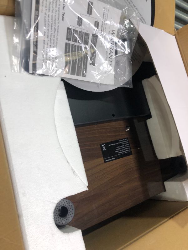 Photo 7 of **FOR PARTS** Turntables Belt-Drive Record Player with Wireless Output Connectivity, Vinyl Player Support 33&45 RPM Speed Phono Line Output USB Digital to PC Recording with Advanced Magnetic Cartridge&Counterweight Bark Brown