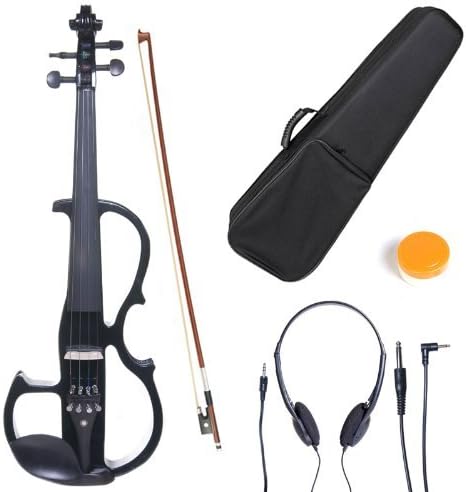 Photo 1 of **NEEDS NEW BOW*** Cecilio Electric/Silent Violin - Style 2, Full Size (4/4) - Ebony Fittings - Metallic Pearl White - Includes Case, Bow, Rosin, Aux Cable, and Headphones
