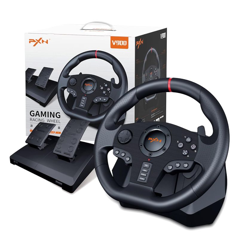 Photo 1 of PXN V900 Steering Wheel Gaming - 270/900° Sim Xbox Racing Wheel with Pedals Paddle Shifter Vibration Feedback Wheel for Xbox One, Xbox Series S/X, PC, PS3, PS4, Switch, Android TV