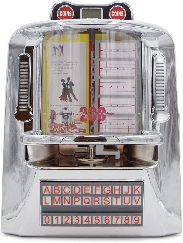 Photo 3 of ARKROCKET 200 Wall-O-Matic Table Jukebox Wallbox Wireless Bluetooth Speaker FM Radio SD USB Retro American Diner Style Tabletop