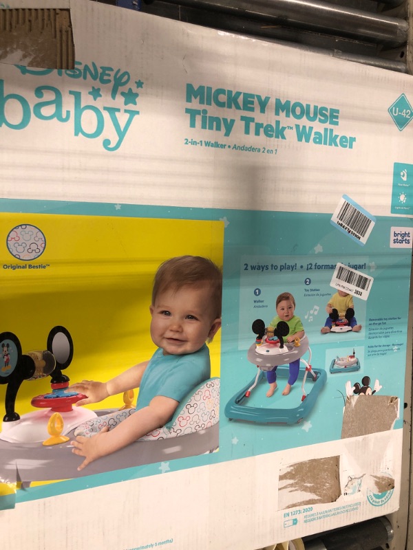 Photo 1 of Bright Starts Mickey Mouse Tiny Trek Walker, Original Bestie, 2-in-1 Walker Ages 6 Months+ Mickey Original Besties