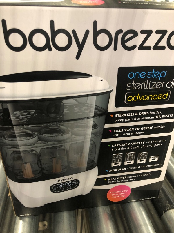 Photo 3 of Baby Brezza Baby Bottle Sterilizer and Dryer Advanced – Electric Steam Sterilization Machine – Universal Sterilizing for All Bottles: Plastic + Glass + Pacifiers + Breast Pump Parts - HEPA Filtration