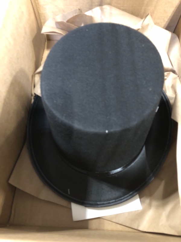 Photo 1 of Adult Tall Black Felt Top Hat - Formal Showman Party Hats- Novelty Halloween Costume Accessory, Black, One Size