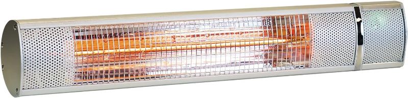 Photo 1 of Electric 1500W Wall Mount Infrared Space Heater with Remote Control and Golden Tube Heating Element for Patio, Garage, Home, 