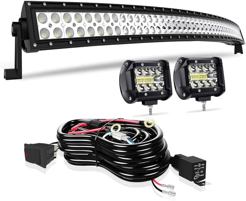 Photo 1 of 52" LED Light Bar T-Former Curved 300W Light Bars Off Road Lights with Rocker Switch Harness Wiring for Trucks Polaris ATV UTV Jeep Boats
