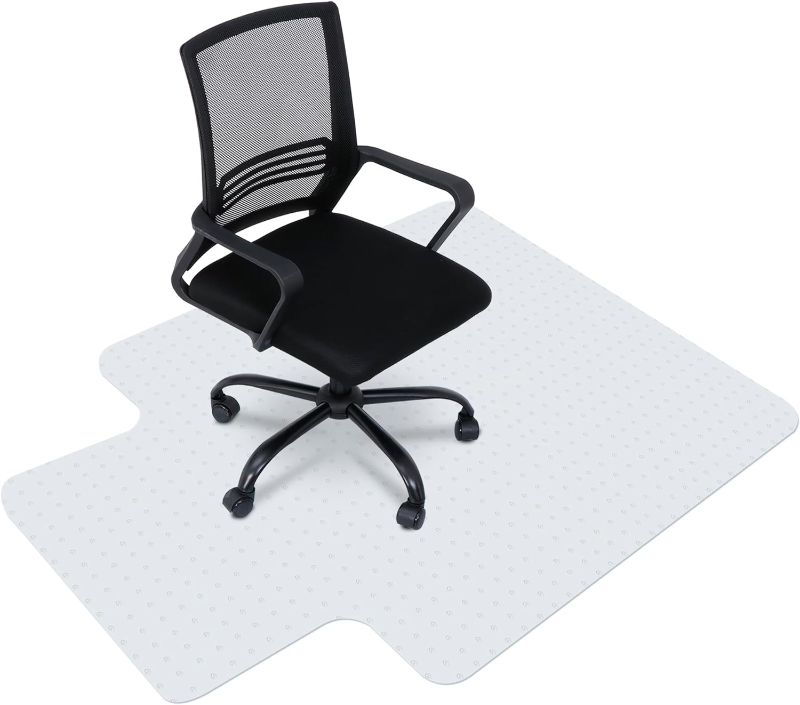 Photo 1 of 
LEMY 48 Inch x 36 Inch 1/8 Inch (3MM) Thickness PVC Floor Office Chair Mat Transparent Plastic Carpet Floor Protector for Chair Desk Home Office