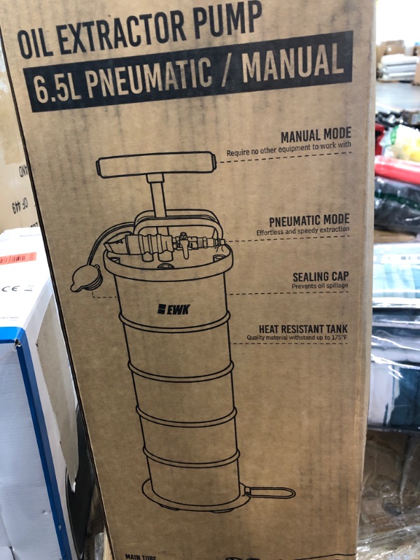 Photo 2 of EWK Patented 6.5L Pneumatic/Manual Oil Extractor Change Pump for Automotive Fluids Vacuum Evacuation