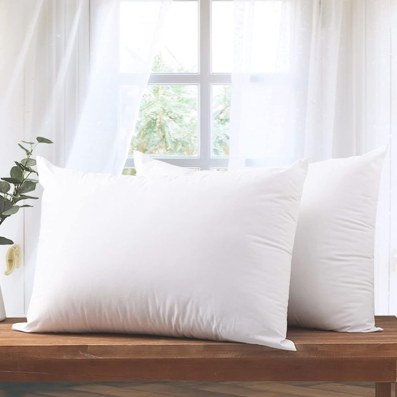 Photo 1 of  Queen Pillows - Hypoallergenic and Machine-Washable - 20x30 White Cover - Soft & Supportive Back or Side Sleepers