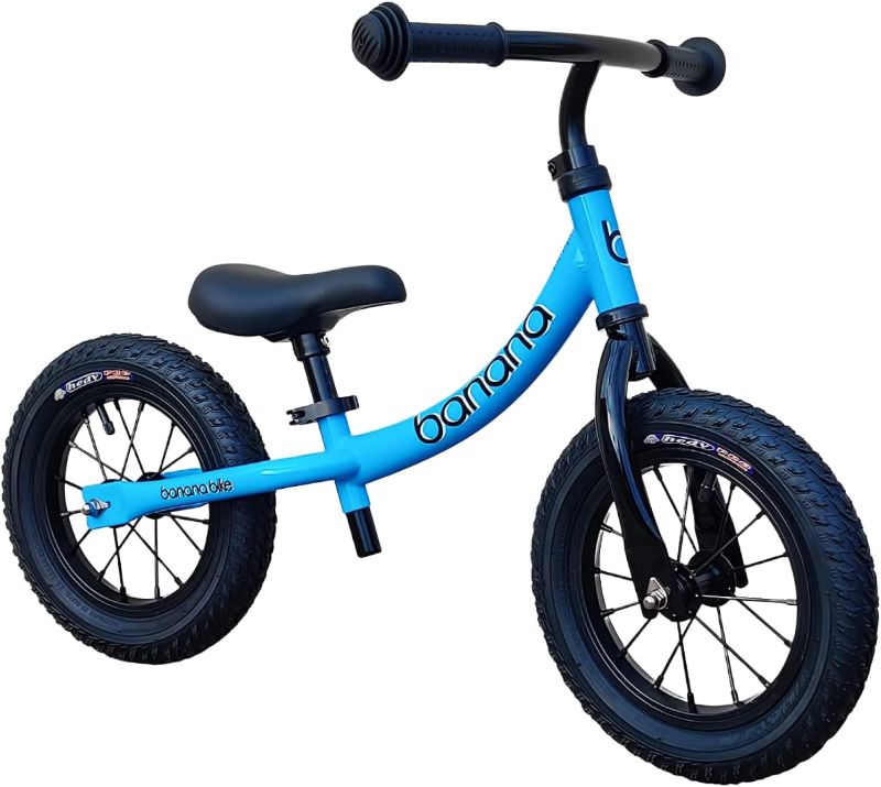 Photo 1 of Banana GT Balance Bike - Lightweight Toddler Bike for 2, 3, 4, and 5 Year Old Boys and Girls – No Pedal Bikes for Kids with Adjustable Handlebar and seat – Aluminium, Air Tires - Training Bike (Blue)