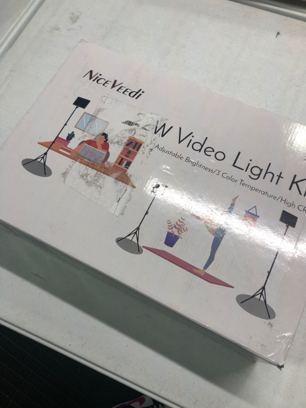 Photo 2 of 2-Pack Photography Lighting Kit, NiceVeedi 22W LED Video Light Kit, 2900-7000K Dimmable Studio Light with Tripod Stand, 73" Stream Light for Video Recording 22W-2 Packs