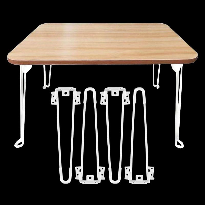 Photo 1 of **Similar item**Folding table Legs 4Pcs 12.6" Heavy Duty Metal Folding Table Legs for Coffee Table Laptop Table Mini Desk (White)
