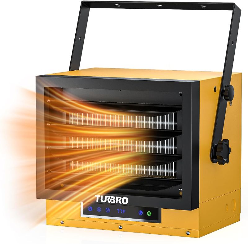 Photo 1 of **New open**TURBRO 7,500W Electric Garage Heater, 240V Hard Wired Ceiling Mounted Shop Heater, Remote Control, Overheat Protection, Thermostat, Timer, ETL Listed, Ideal for Garage, Workshop, Gym, GH7500