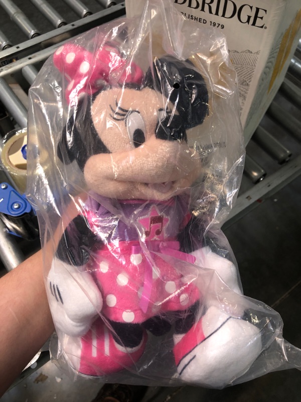 Photo 3 of **Open New**Disney Junior Mickey Mouse Funhouse Singing Fun Minnie Mouse 13 Inch Lights and Sounds Feature Feature Plush, Sings Bowtoons Theme Song, Kids Toys for Ages 3 Up by Just Play
