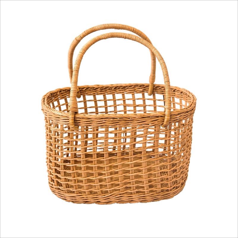 Photo 1 of **new open**Rattan Wicker Baskets for Gifts, Wicker Baskets with Handles, Natural Handwoven Wicker Picnic Baskets , Rattan Storage Baskets for Gardening, Rattan Fruit Basket
